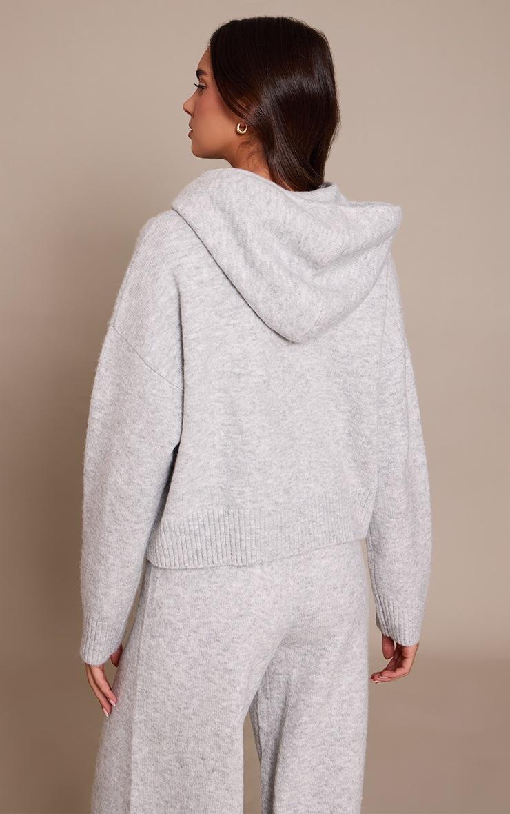 Pretty Little Thing Grey Zip Through Knitted Hoodie