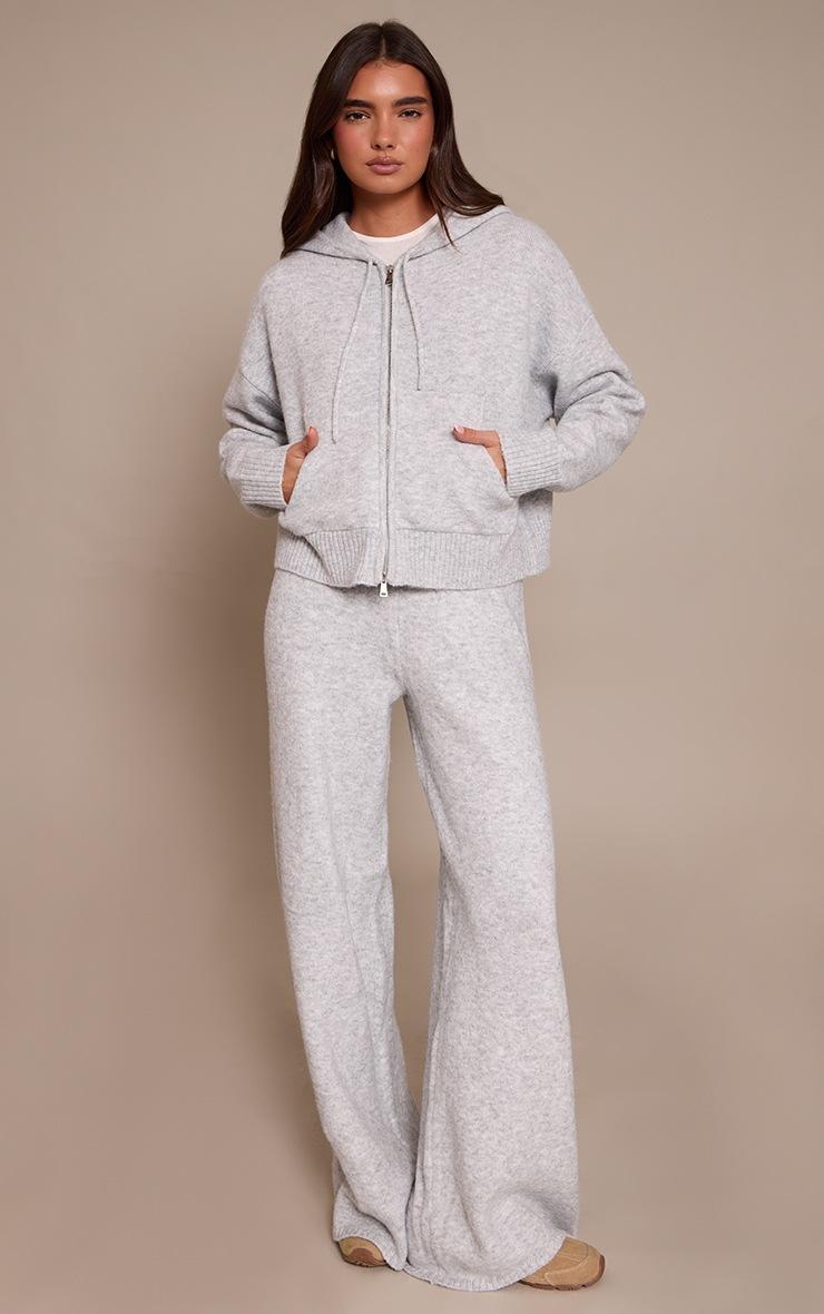 Pretty Little Thing Grey Zip Through Knitted Hoodie