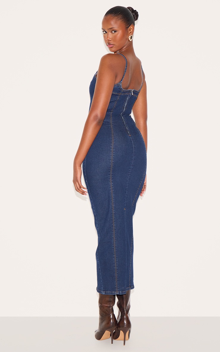 Pretty Little Thing Indigo Cami Strap Denim Midaxi Dress