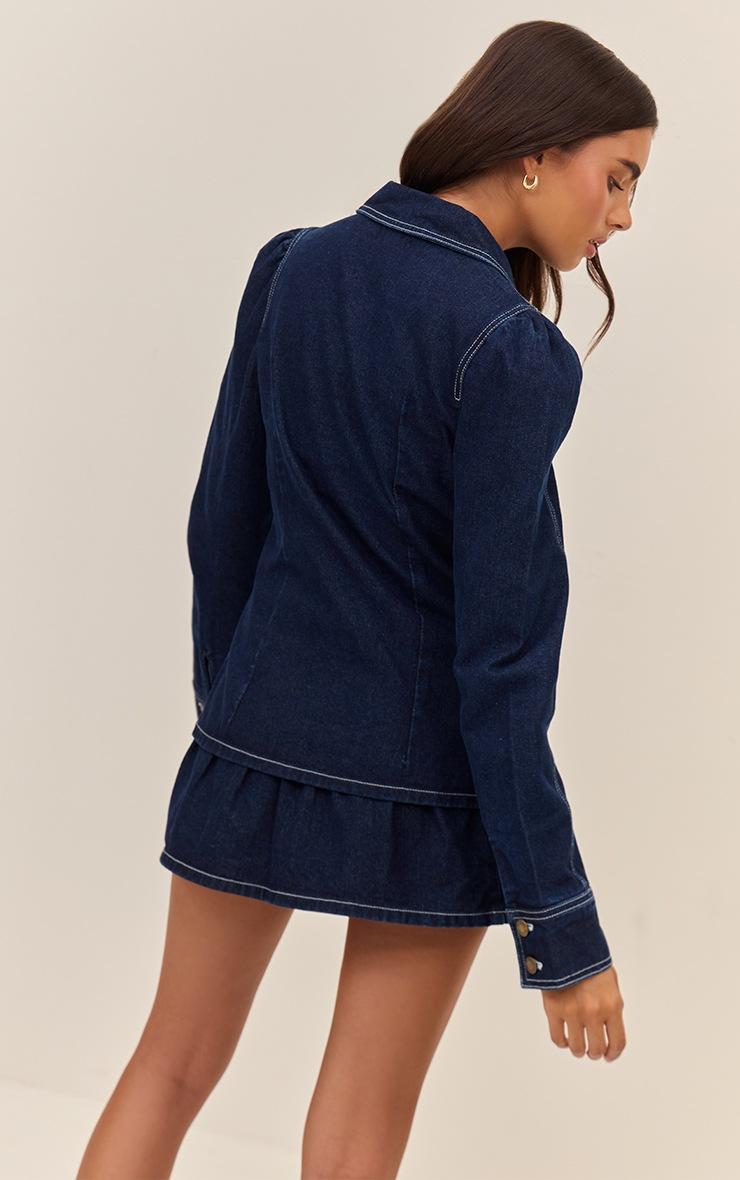 Pretty Little Thing Indigo Cinched Waist Denim Shirt