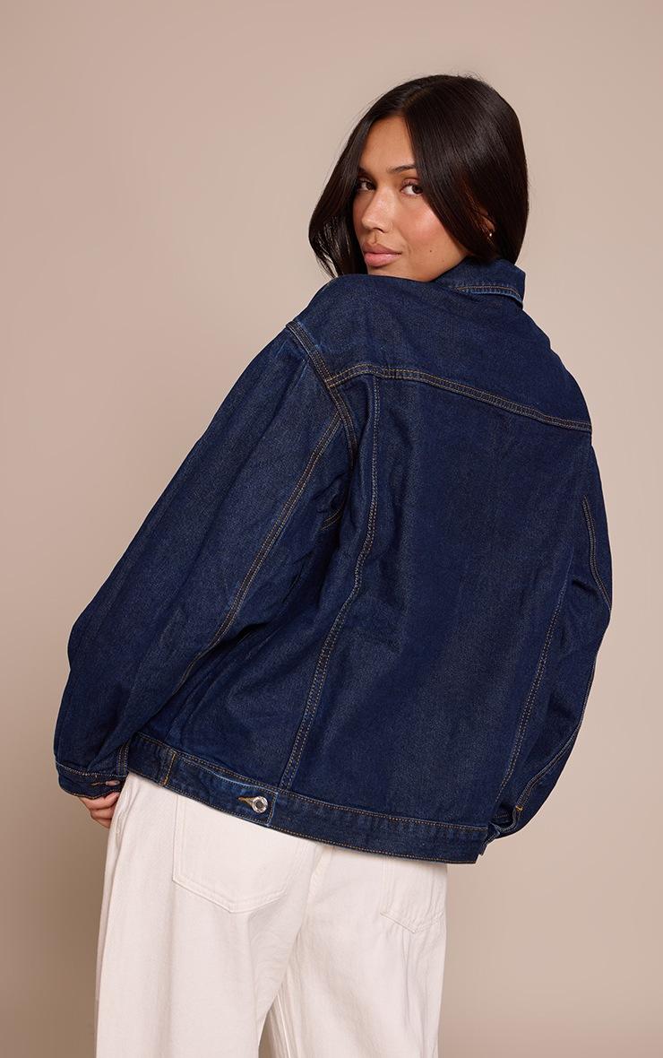 Pretty Little Thing Indigo Cocoon Sleeve Oversized Denim Jacket