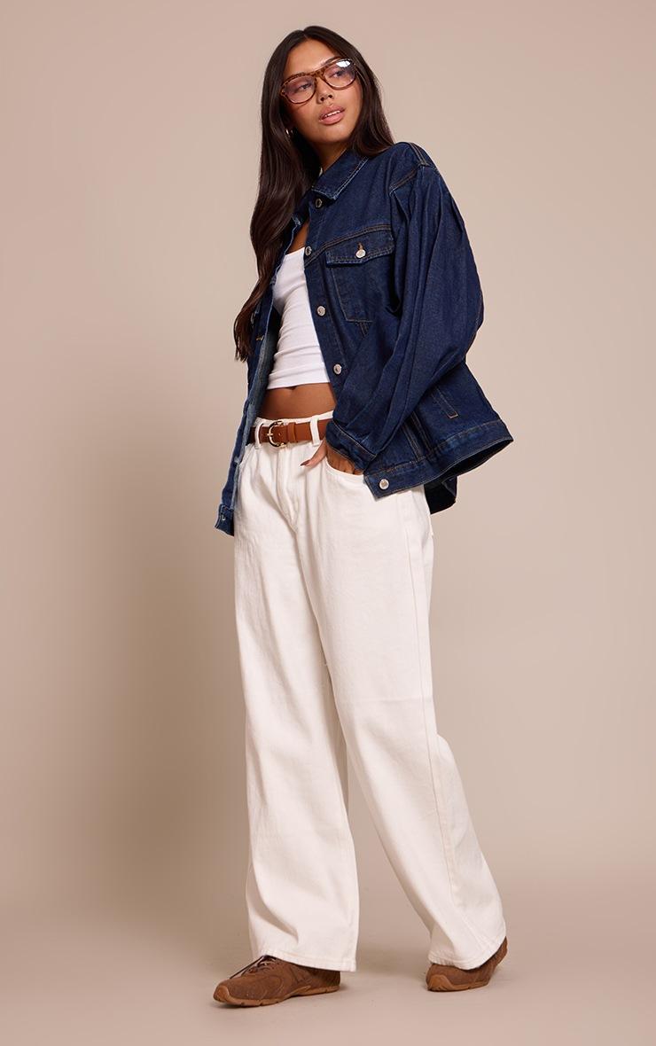 Pretty Little Thing Indigo Cocoon Sleeve Oversized Denim Jacket