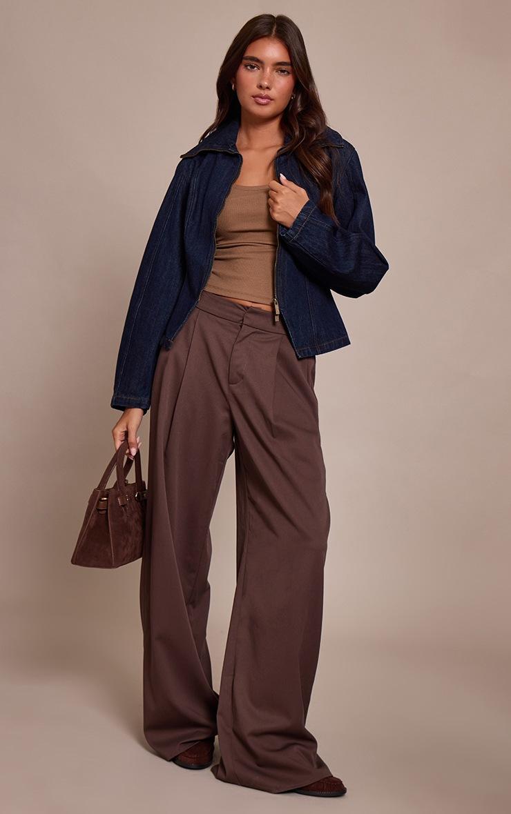 Pretty Little Thing Indigo Sailor Collar Double Ended Zip Cinch Jacket