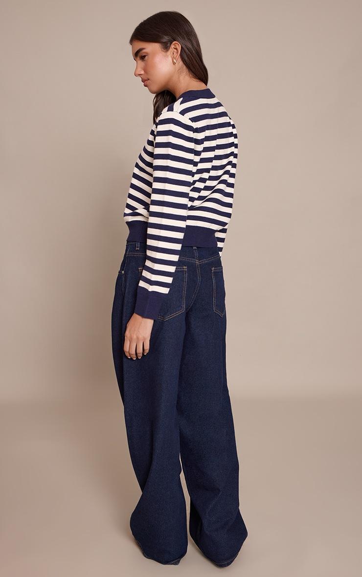 Pretty Little Thing Indigo Seam Detail Barrel Jeans