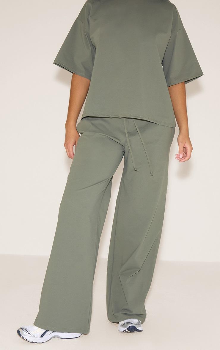 Pretty Little Thing Khaki Interlock Straight Leg Pants