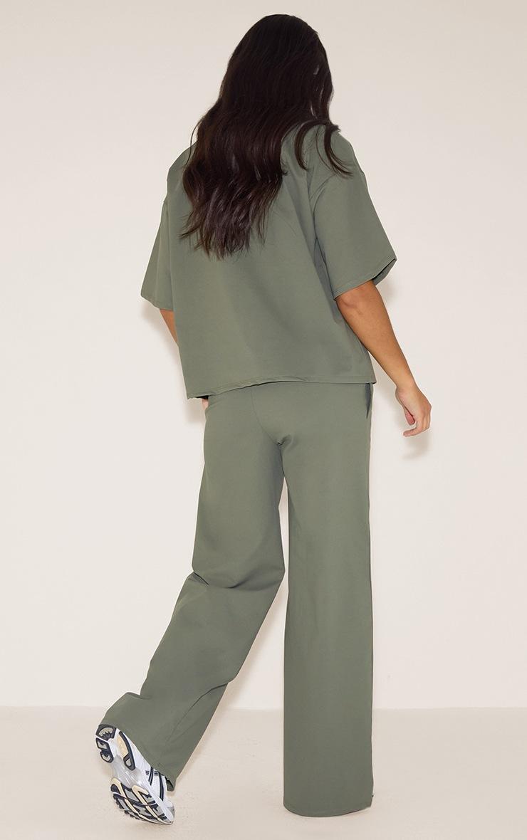 Pretty Little Thing Khaki Interlock Straight Leg Pants
