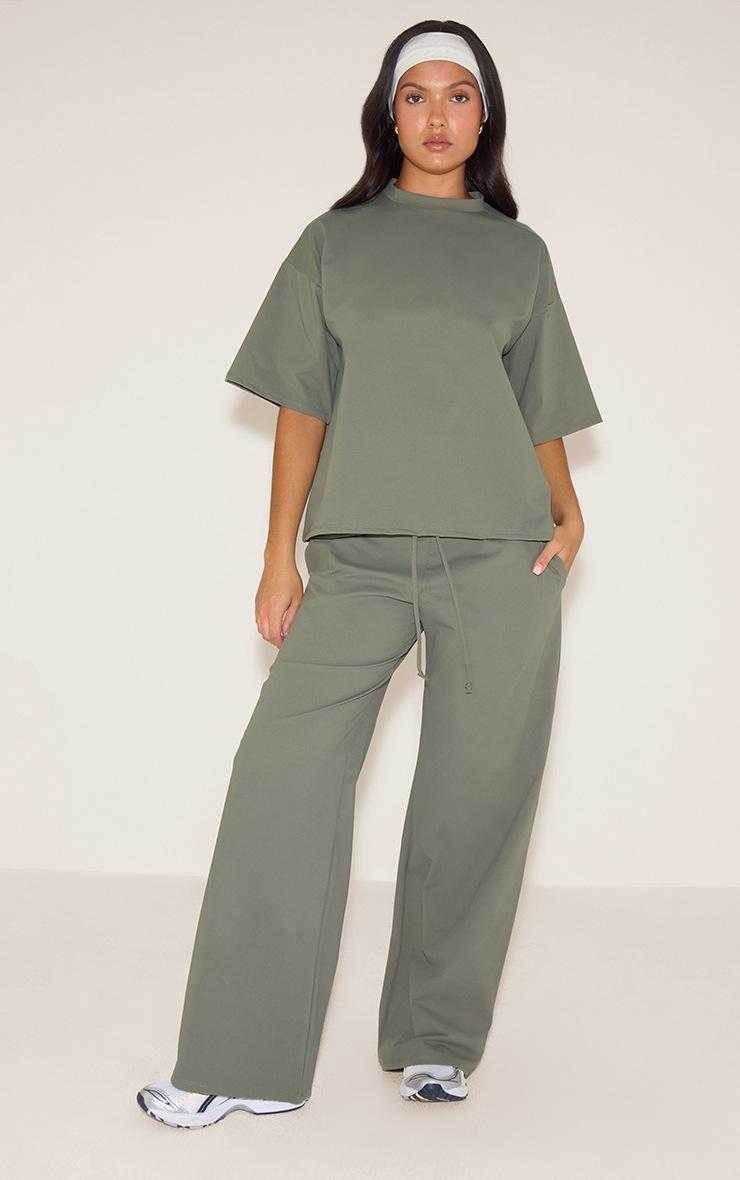 Pretty Little Thing Khaki Interlock Straight Leg Pants