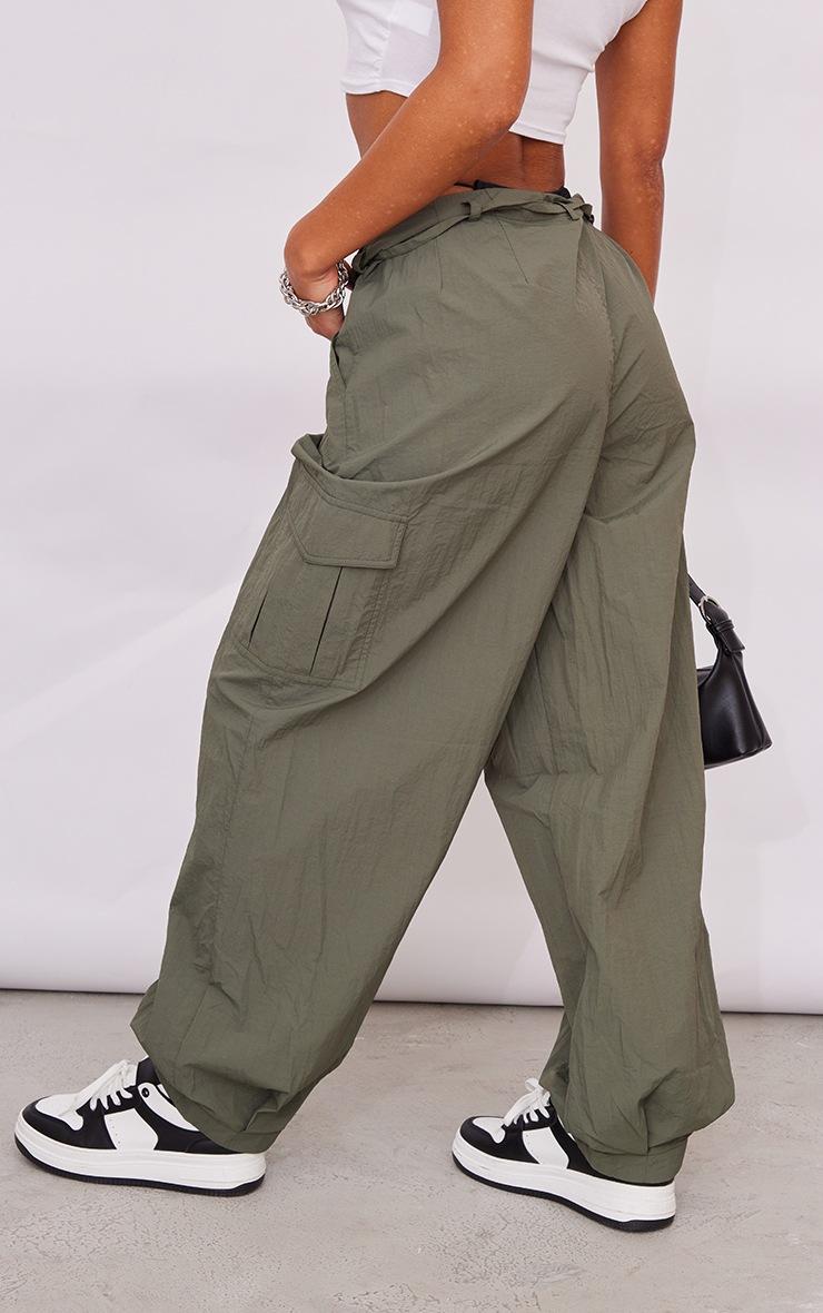 Pretty Little Thing Khaki Parachute Oversized Shell Cargos
