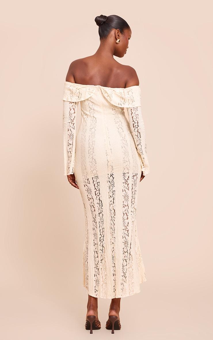 Pretty Little Thing Lemon Lace Fold Over Bandeau Maxi Dress