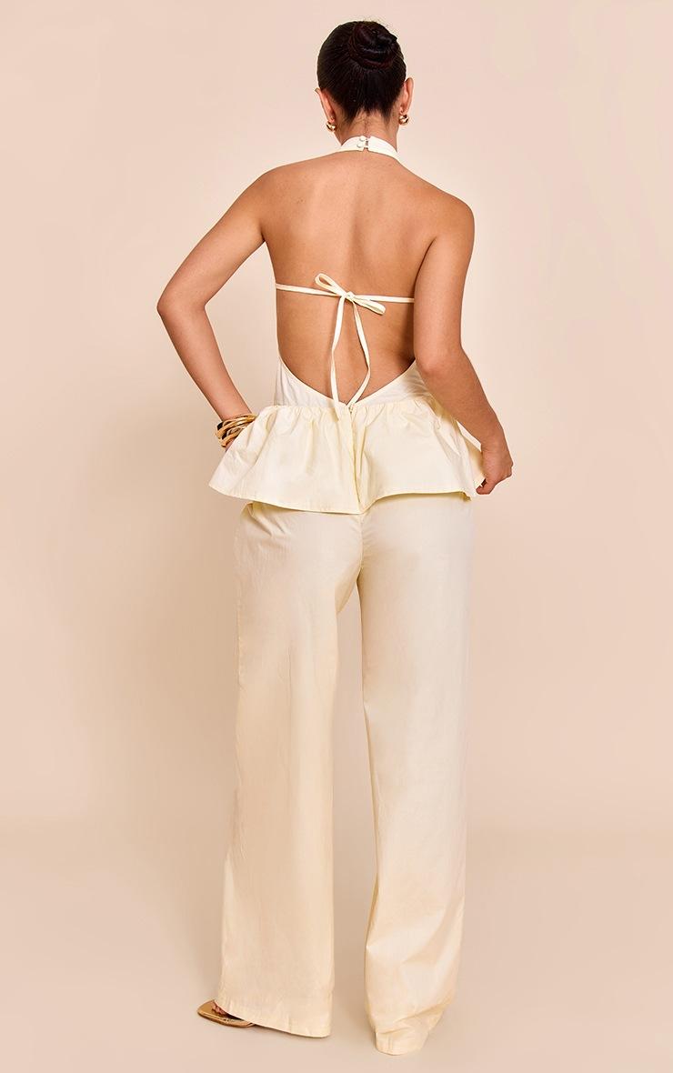 Pretty Little Thing Lemon Woven Peplum Hem Jumpsuit