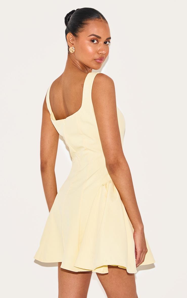 Pretty Little Thing Lemon Woven Square Neck Shift Dress