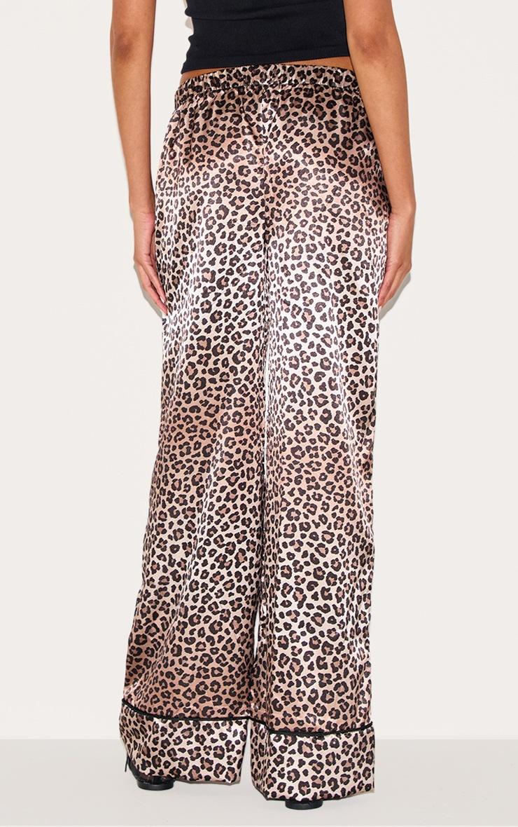 Pretty Little Thing Leopard Printed Satin Wide Leg Pants