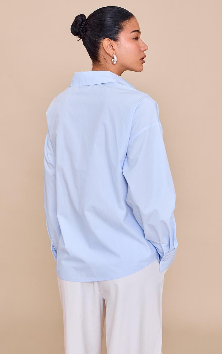 Pretty Little Thing Light Blue Asymmetric Drape Shirt