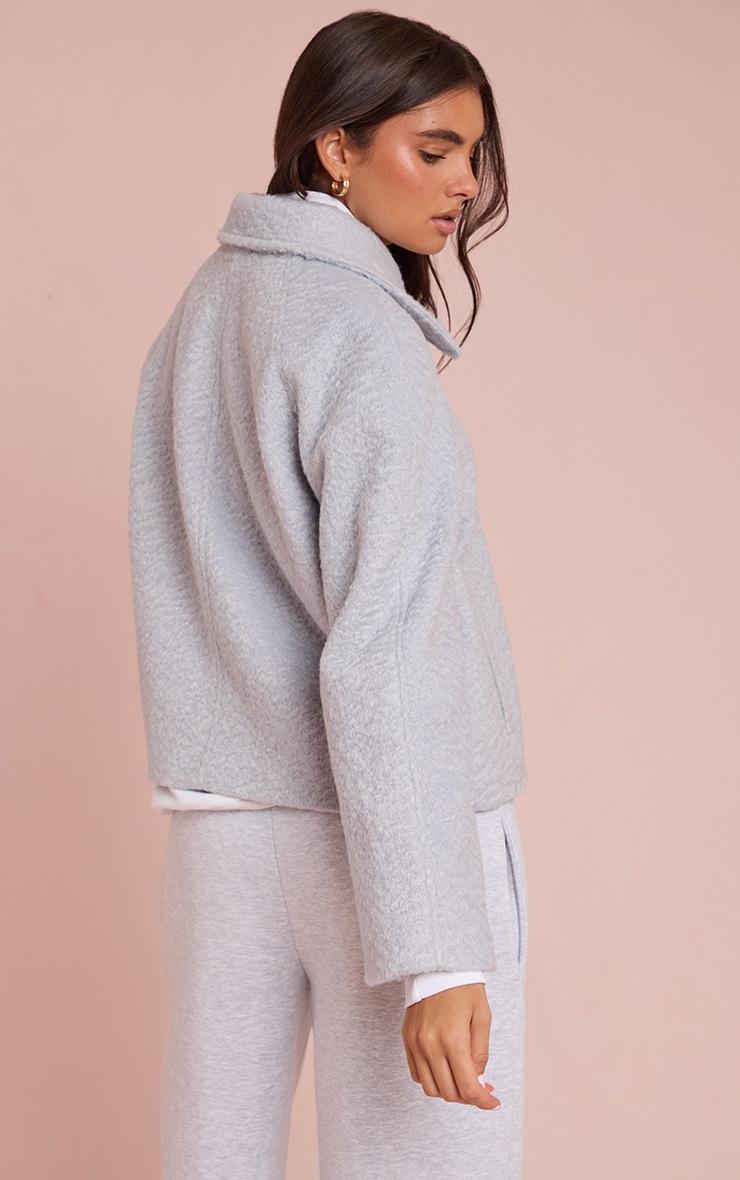 Pretty Little Thing Light Blue Boucle Zip Up Jacket