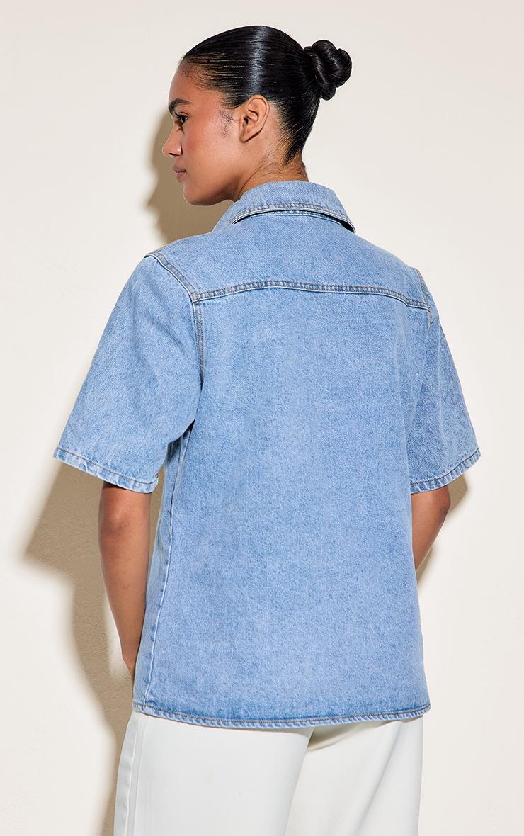Pretty Little Thing Light Blue Button Through Denim Shirt