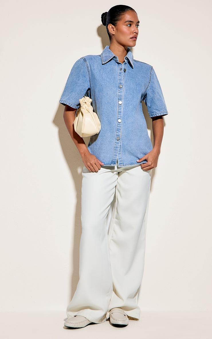 Pretty Little Thing Light Blue Button Through Denim Shirt