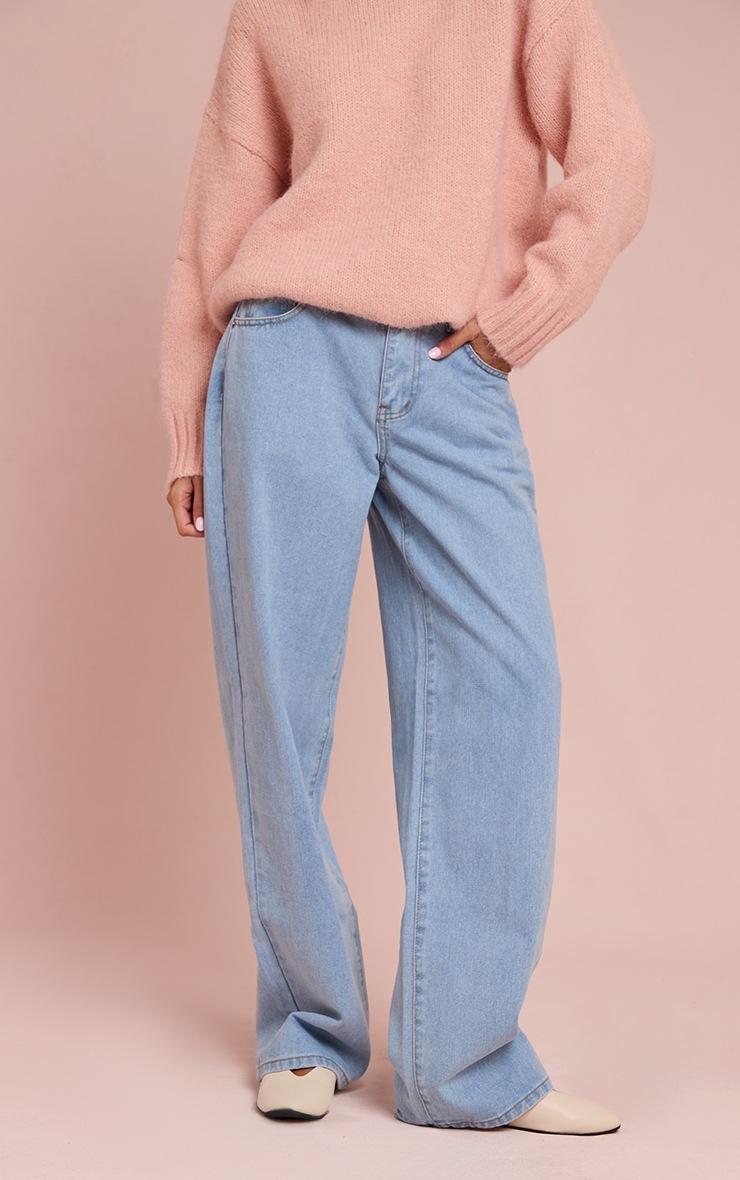 Pretty Little Thing Light Blue Mid Rise Straight Leg Jeans