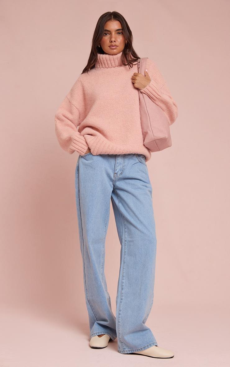 Pretty Little Thing Light Blue Mid Rise Straight Leg Jeans