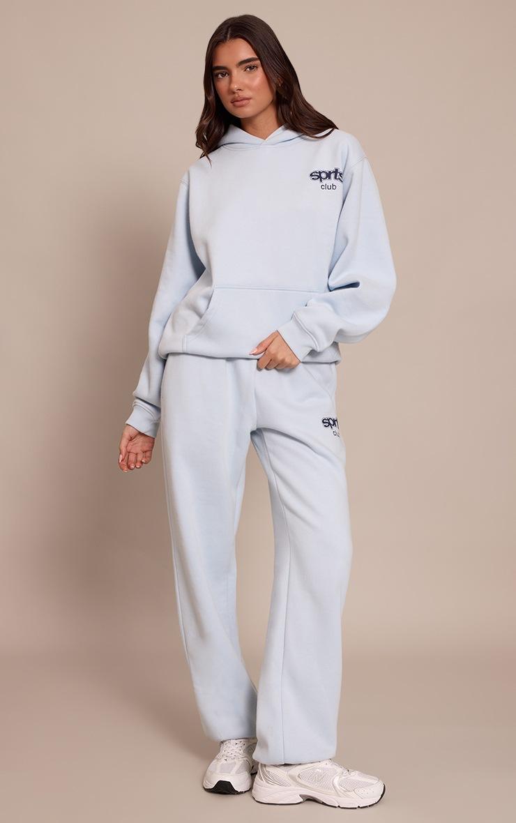 Pretty Little Thing Light Blue PLT Sports Club Pullover Hoodie