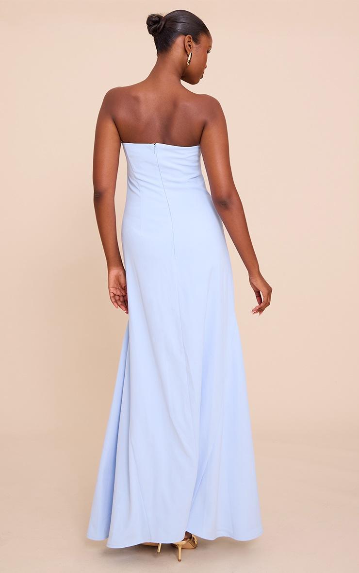 Pretty Little Thing Light Blue Tailored Woven Bandeau Maxi Dress