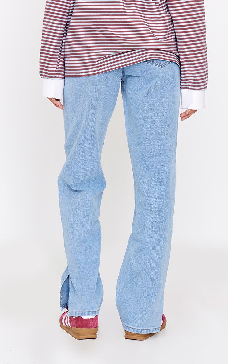 Pretty Little Thing Light Blue Wash L30 Split Hem Style Jeans