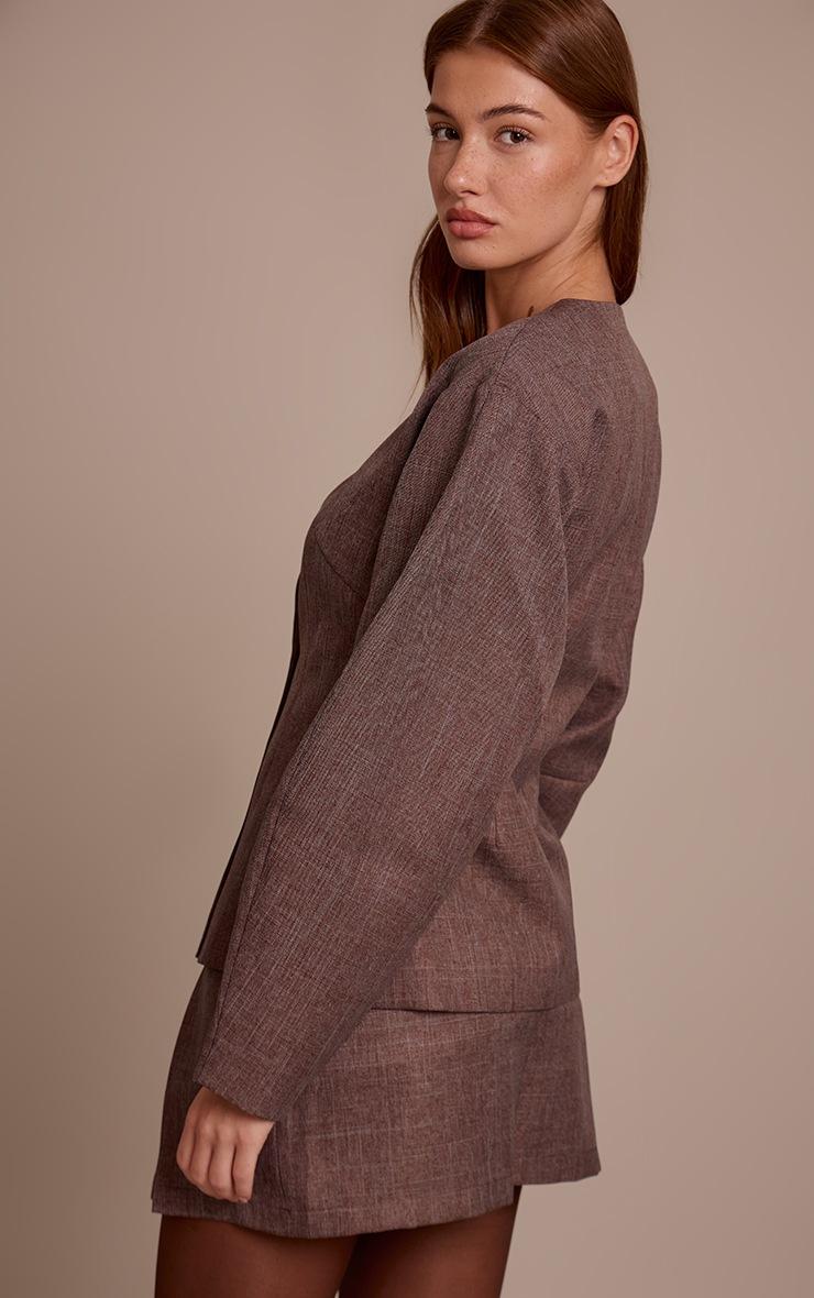 Pretty Little Thing Light Brown Cinched Waist Cocoon Sleeve Blazer
