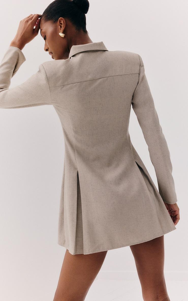 Pretty Little Thing Light Grey Button Up Pleated Hem Shirt Dress