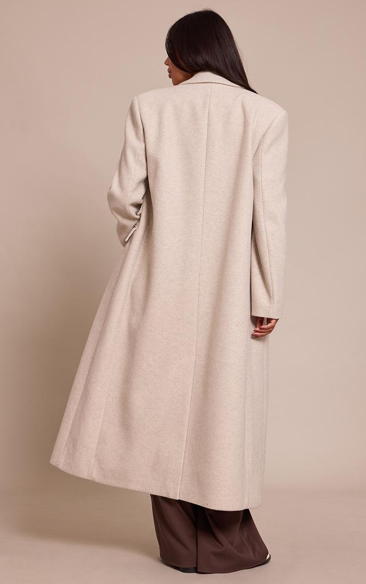 Pretty Little Thing Light Grey Double Breasted Oversized Structured Coat