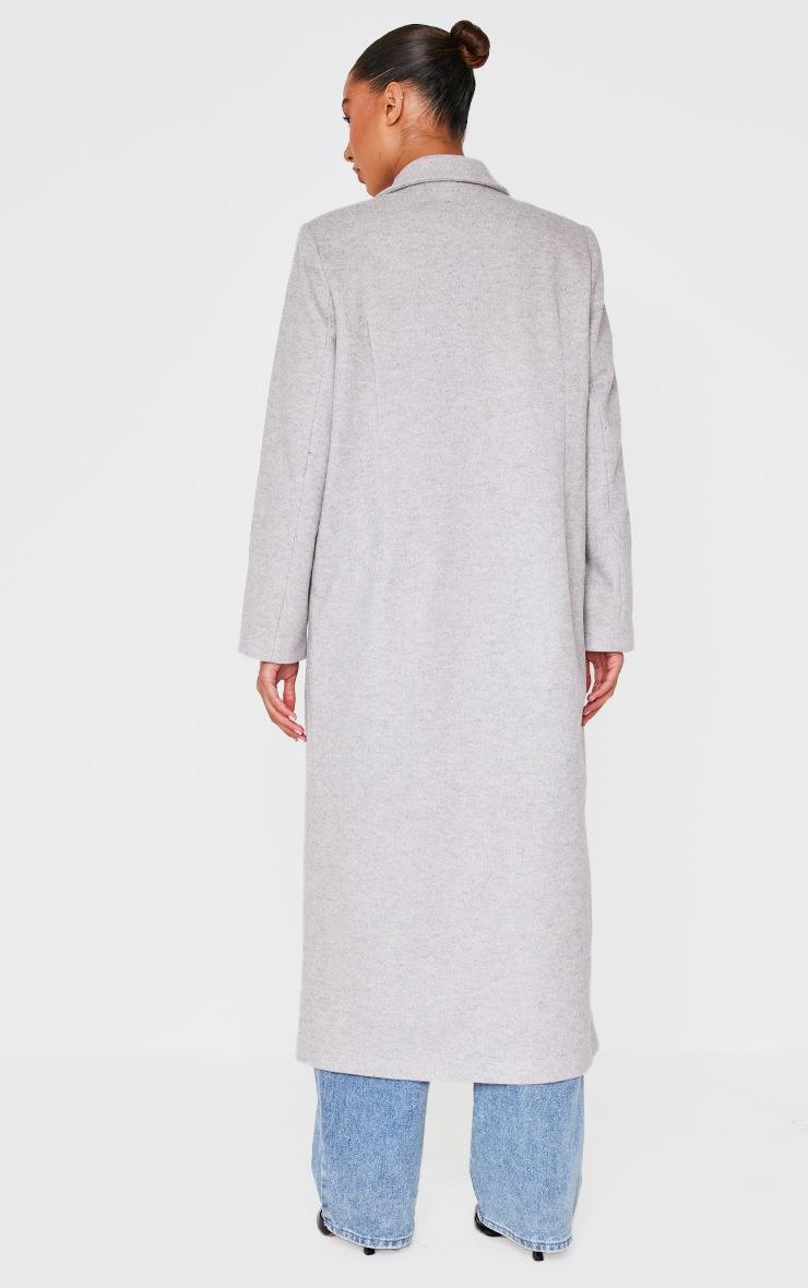 Pretty Little Thing Light Grey Wool Look Oversized Drop Shoulder Maxi Coat