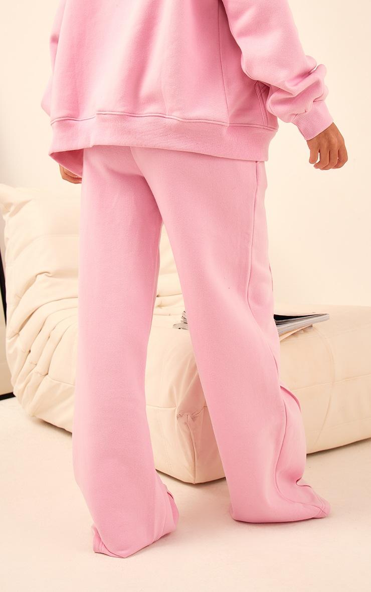 Pretty Little Thing Light Pink Oversized Wide Leg Seam Detail Sweatpants