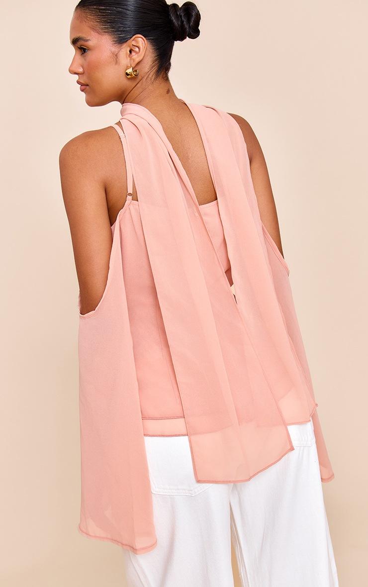 Pretty Little Thing Mauve Chiffon Drape Scarf Long Top