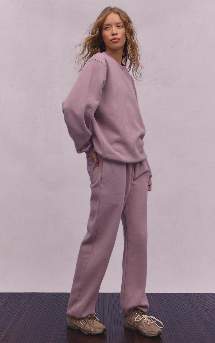Pretty Little Thing Mauve Cotton Fleece Cuffed Sweat Pants