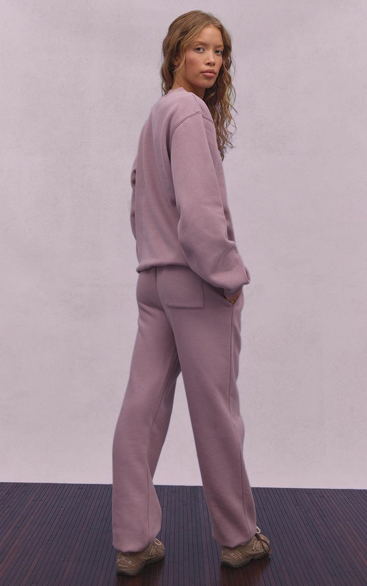 Pretty Little Thing Mauve Cotton Fleece Cuffed Sweat Pants