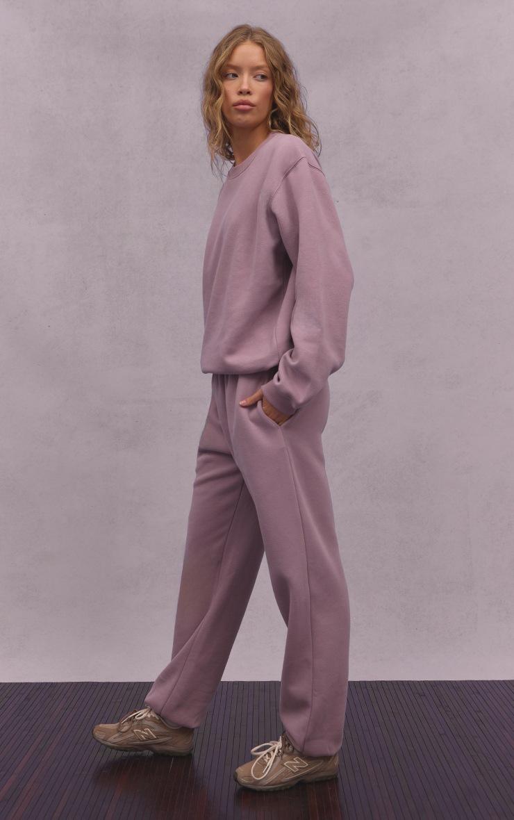 Pretty Little Thing Mauve Cotton Fleece Oversized Crew Sweatshirt