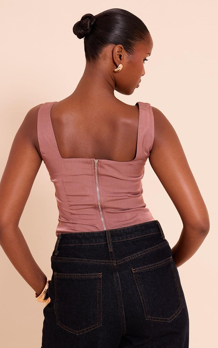 Pretty Little Thing Mauve Cup Detail Boned Matte Satin Corset