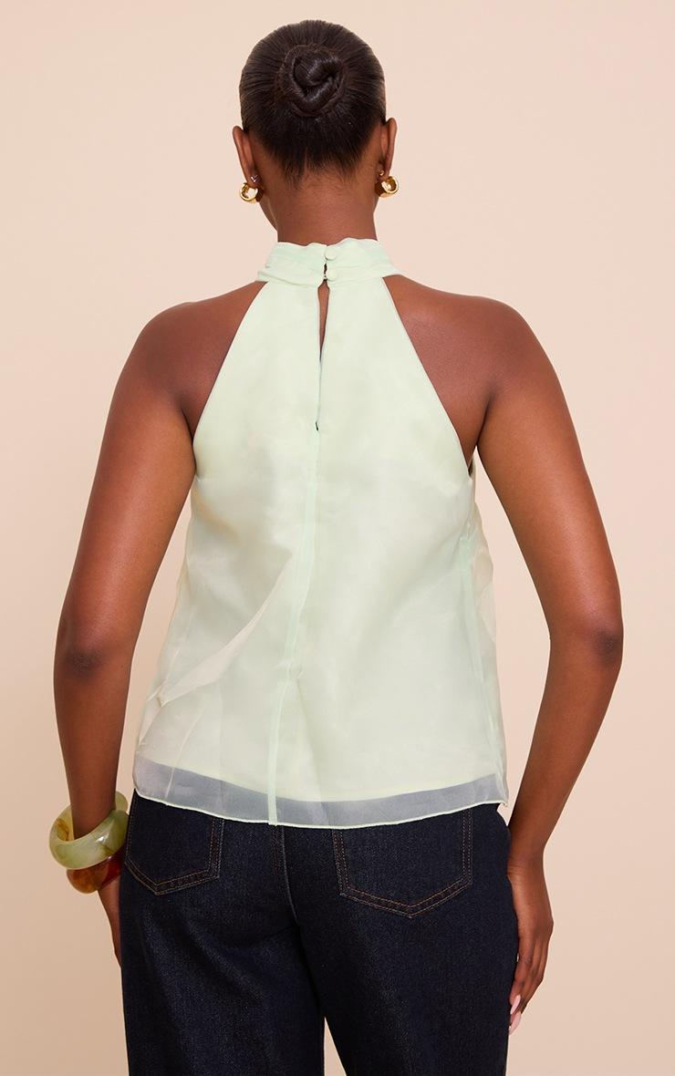 Pretty Little Thing Mint Chiffon High Neck Sleeveless Cami Top