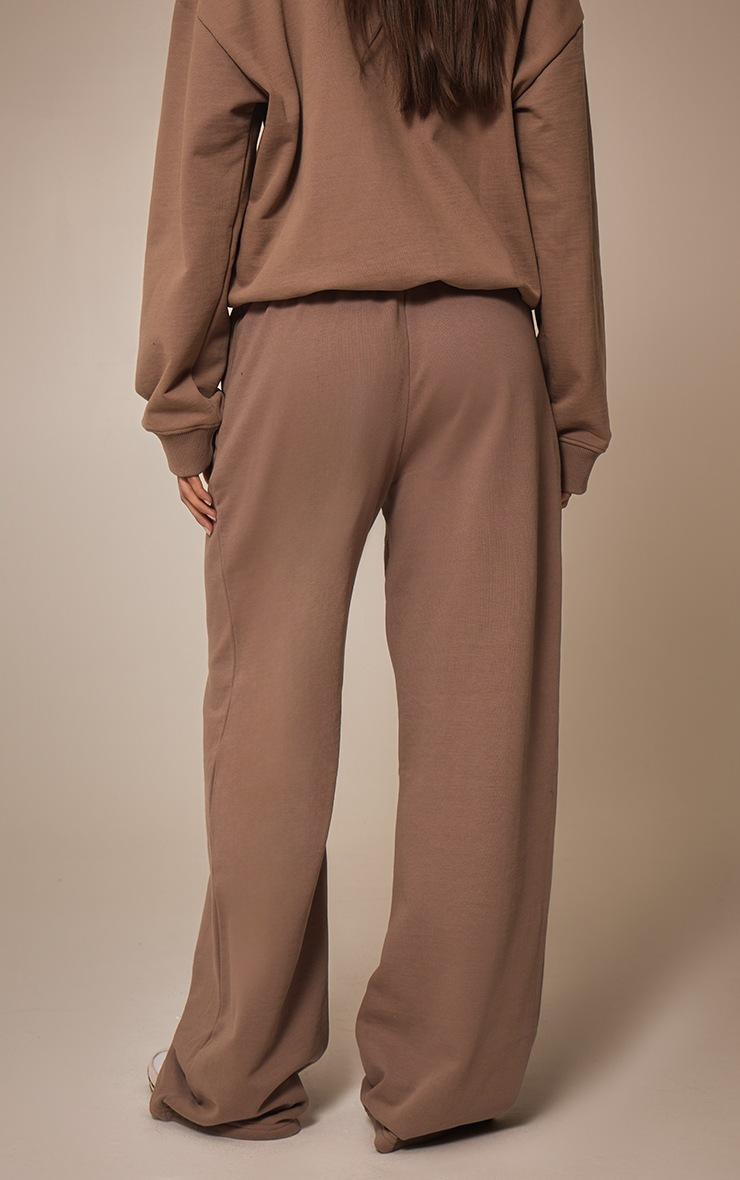 Pretty Little Thing Mocha Premium Loopback Wide Leg Sweatpants