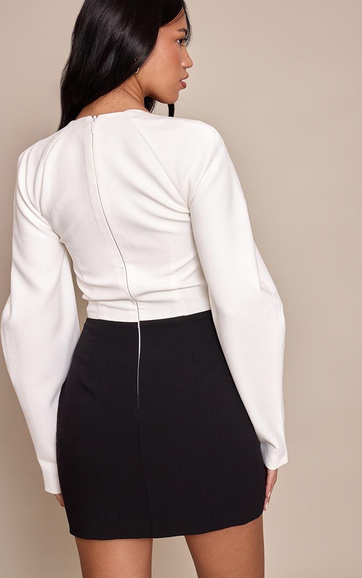 Pretty Little Thing Monochrome Contrast Cocoon Sleeve Dress
