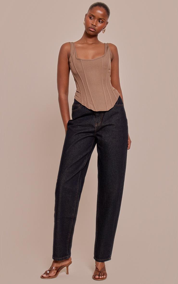 Pretty Little Thing Mushroom Boned Dip Hem Longline Corset