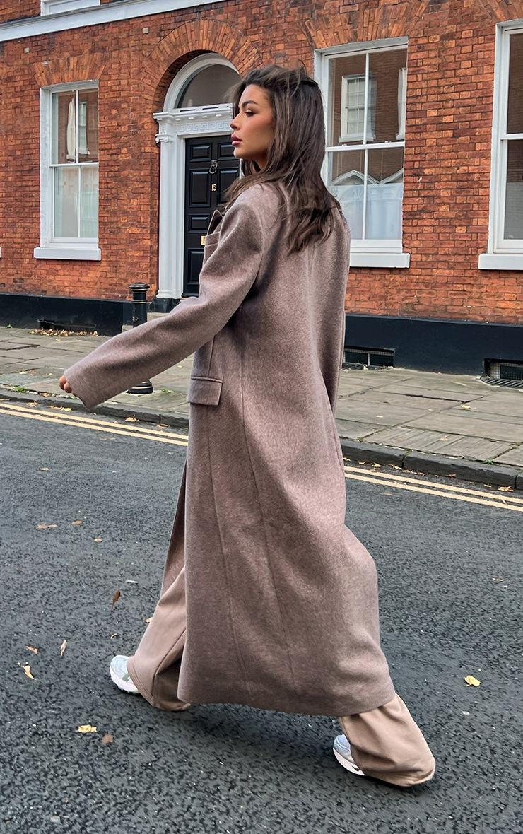 Pretty Little Thing Mushroom Double Breasted Oversized Structured Coat