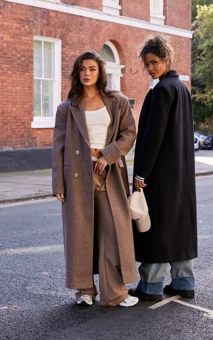 Pretty Little Thing Mushroom Double Breasted Oversized Structured Coat