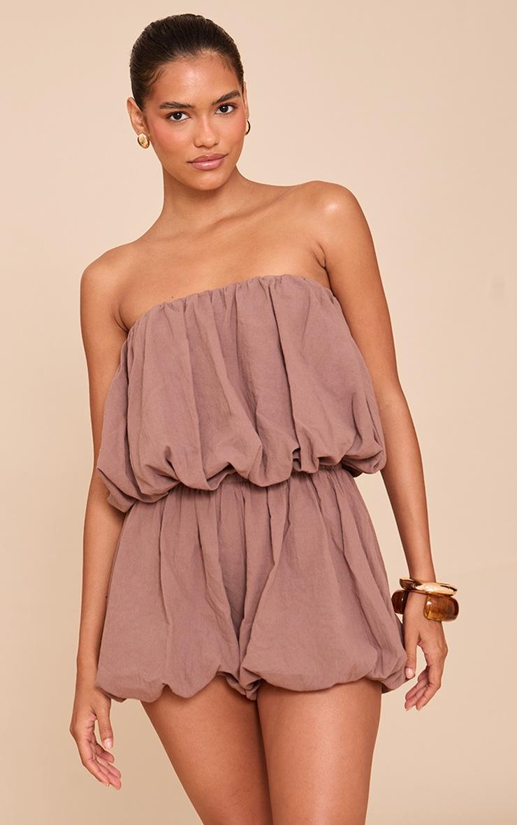 Pretty Little Thing Mushroom Puffball Detail Bandeau Romper