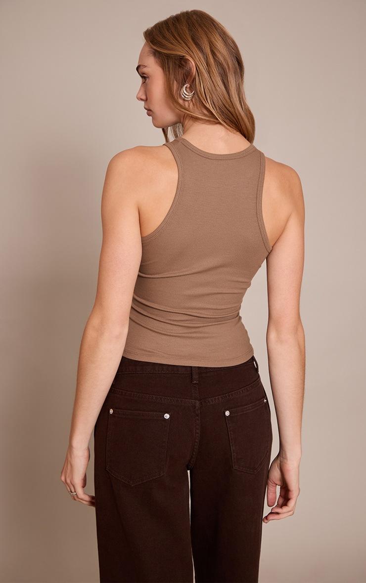 Pretty Little Thing Mushroom Soft Rib Racer Neck Vest Top