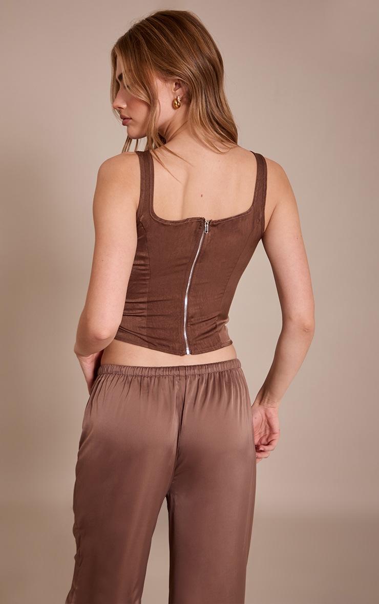 Pretty Little Thing Mushroom Textured Boned Dip Hem Longline Corset