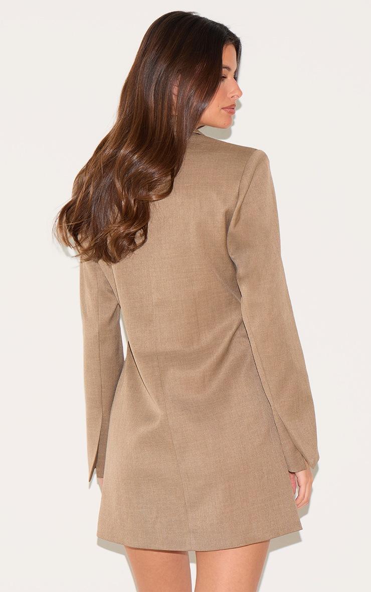 Pretty Little Thing Mushroom Woven Blazer Side Tie Mini Dress