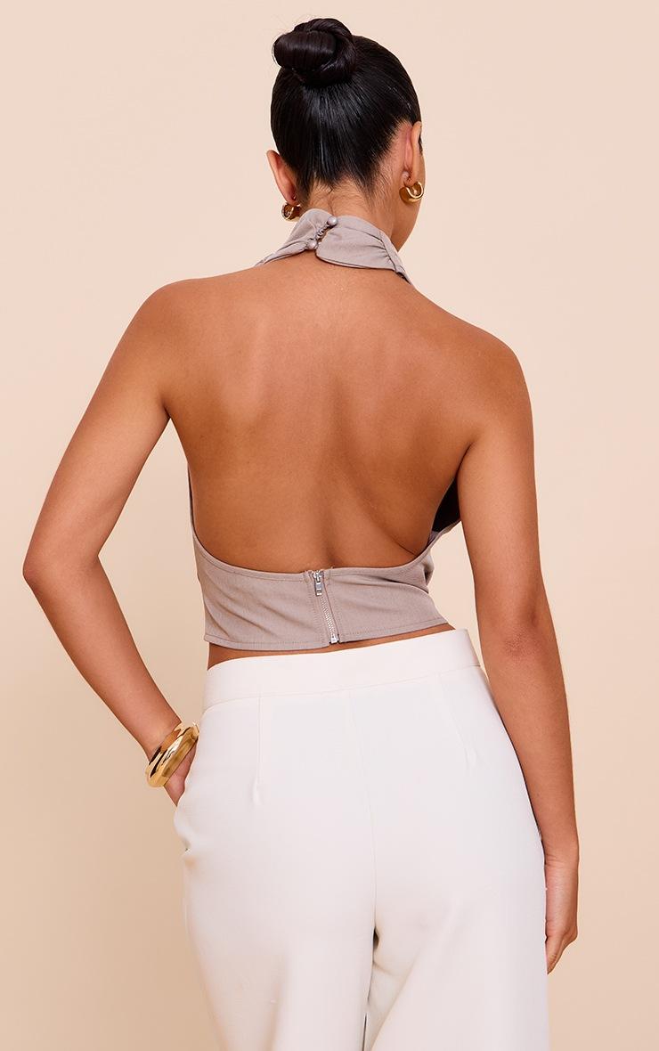 Pretty Little Thing Mushroom Woven Cowl Neck Long Top