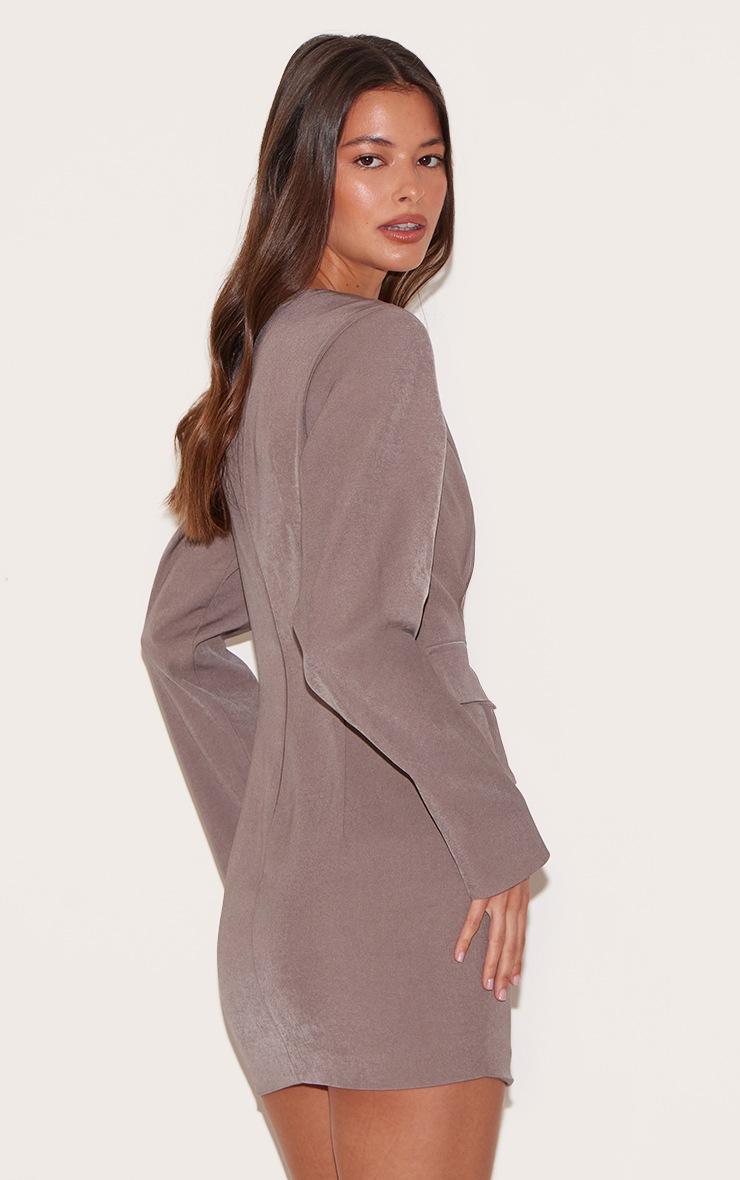 Pretty Little Thing Mushroom Woven Tailored Button Detail Mini Dress