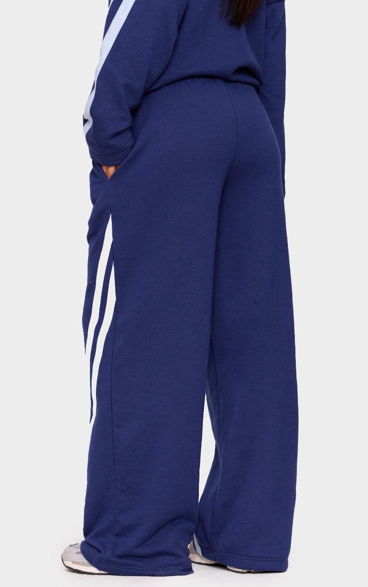 Pretty Little Thing Navy Contrast Striped Wide Leg Sweatpants