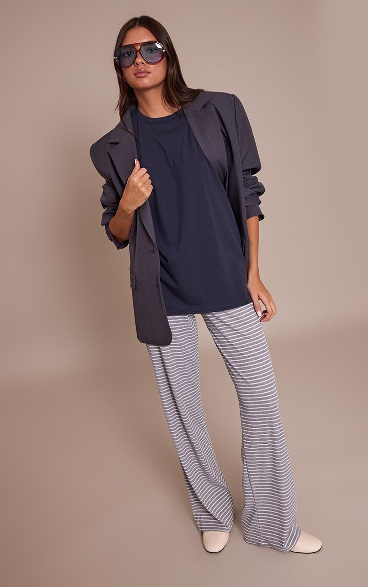 Pretty Little Thing Navy Cotton Basic Oversized T-shirt