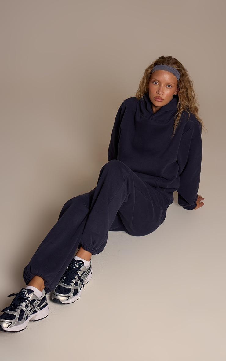 Pretty Little Thing Navy Cotton Fleece Cuffed Sweatpants